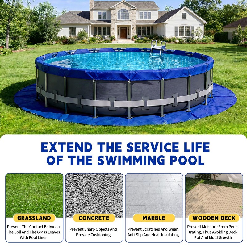 RAINDEWAY 12FT Pool Liners,Swimming Pool Ground Cloth,Multipurpose Round Tarp... gallery