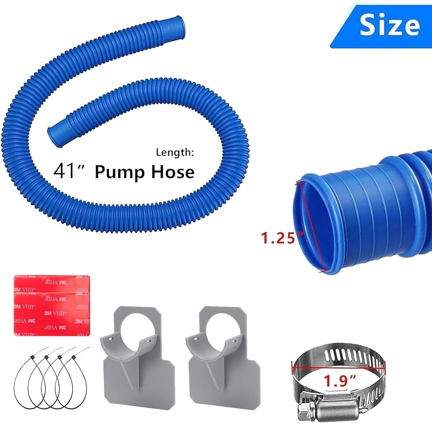 1.25" X 41In Pool Hoses Set for above Ground Pools – Pool Pump Replacement Hose gallery