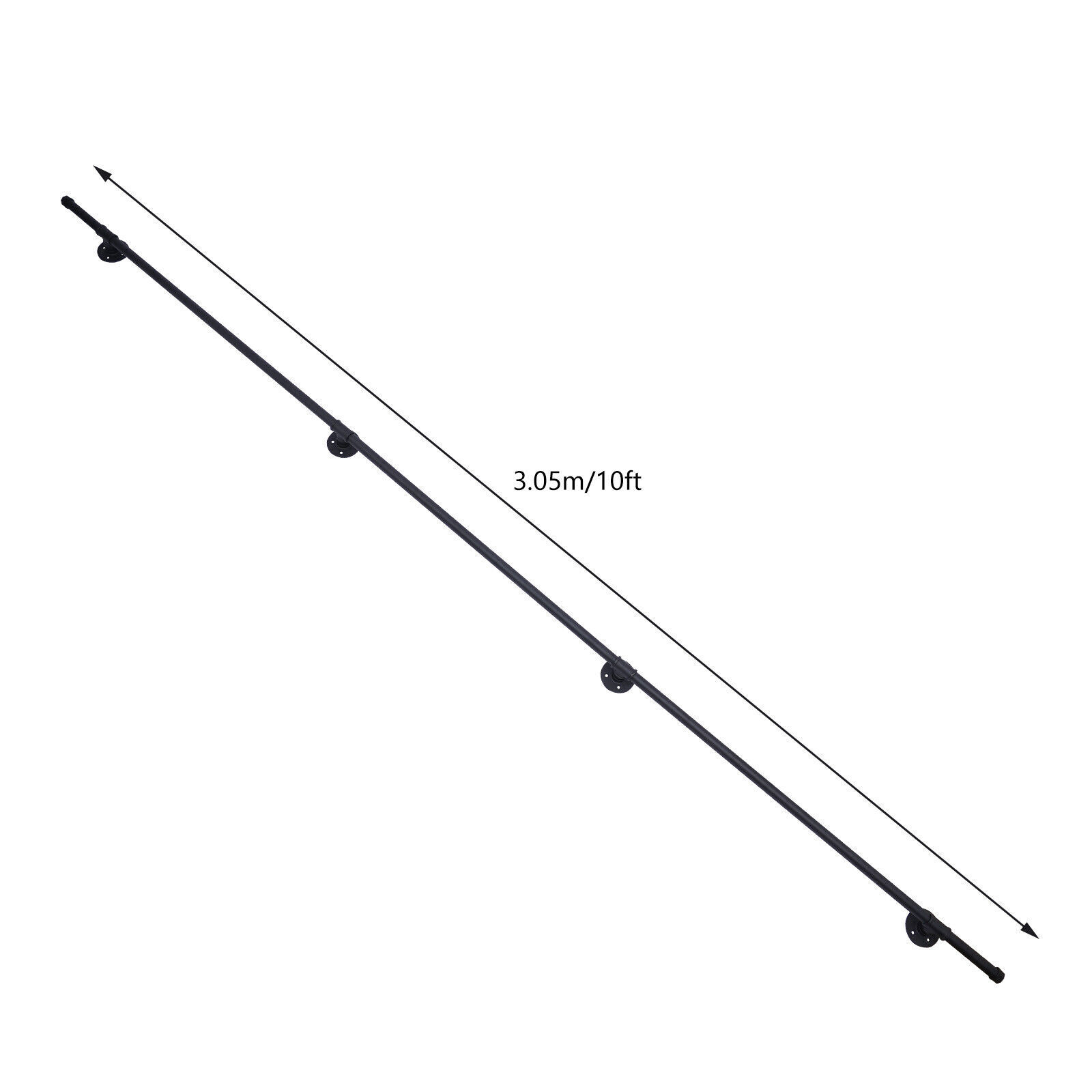 10/12/13FT Handrails for Stairs, Pipe Staircase Railing with Wall-Mount Brackets gallery