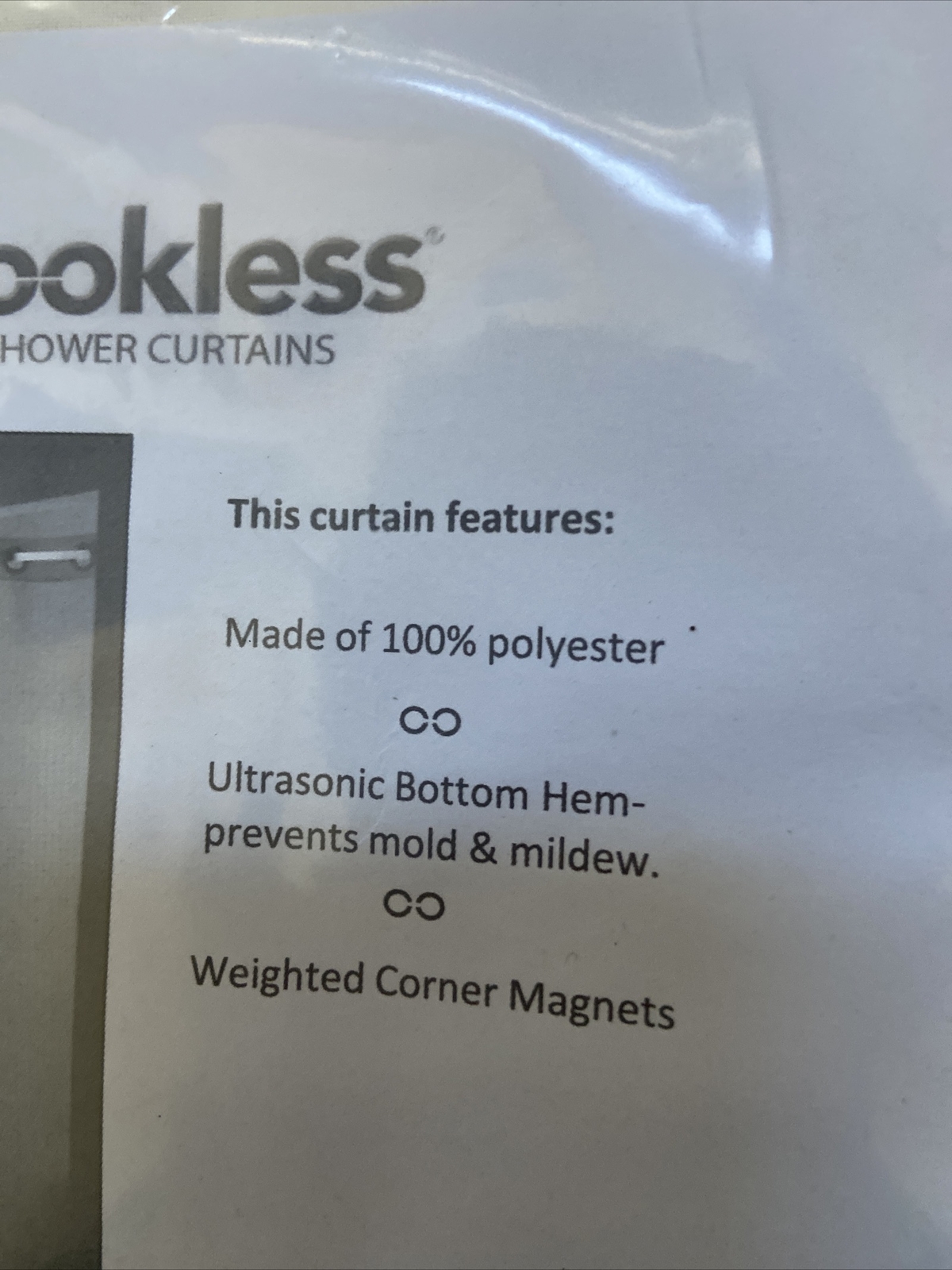 Focus Hookless® Shower Curtain 71” x 74” HBH40PLW05 Plain Weave Beige -NEW gallery