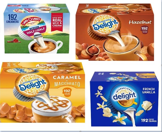 Coffee Creamers Singles 192ct - Choose - Vanilla, Hazelnut, Macchiato, Original gallery