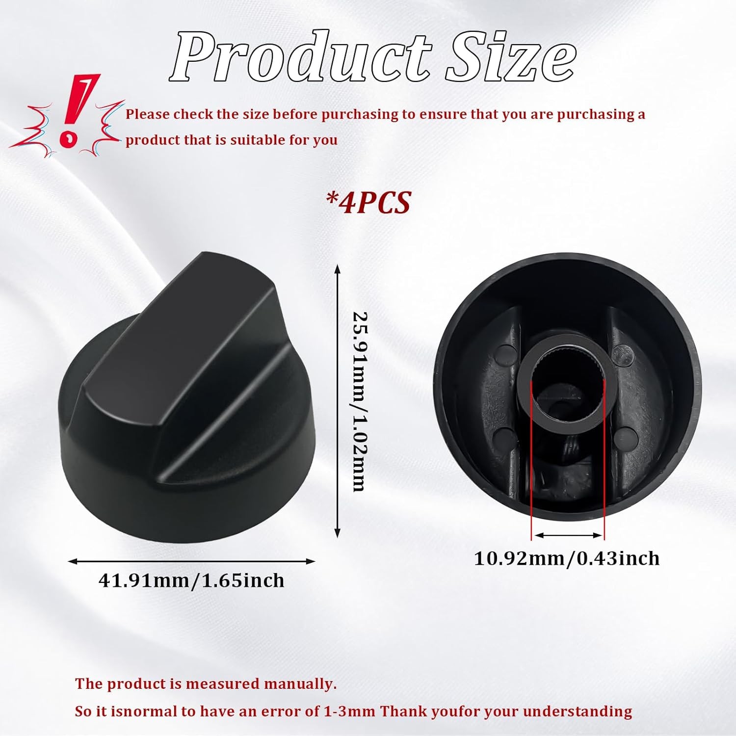Black Universal Control Switch Knobs 4 Pack Upgrade Kit Replacement Switch gallery