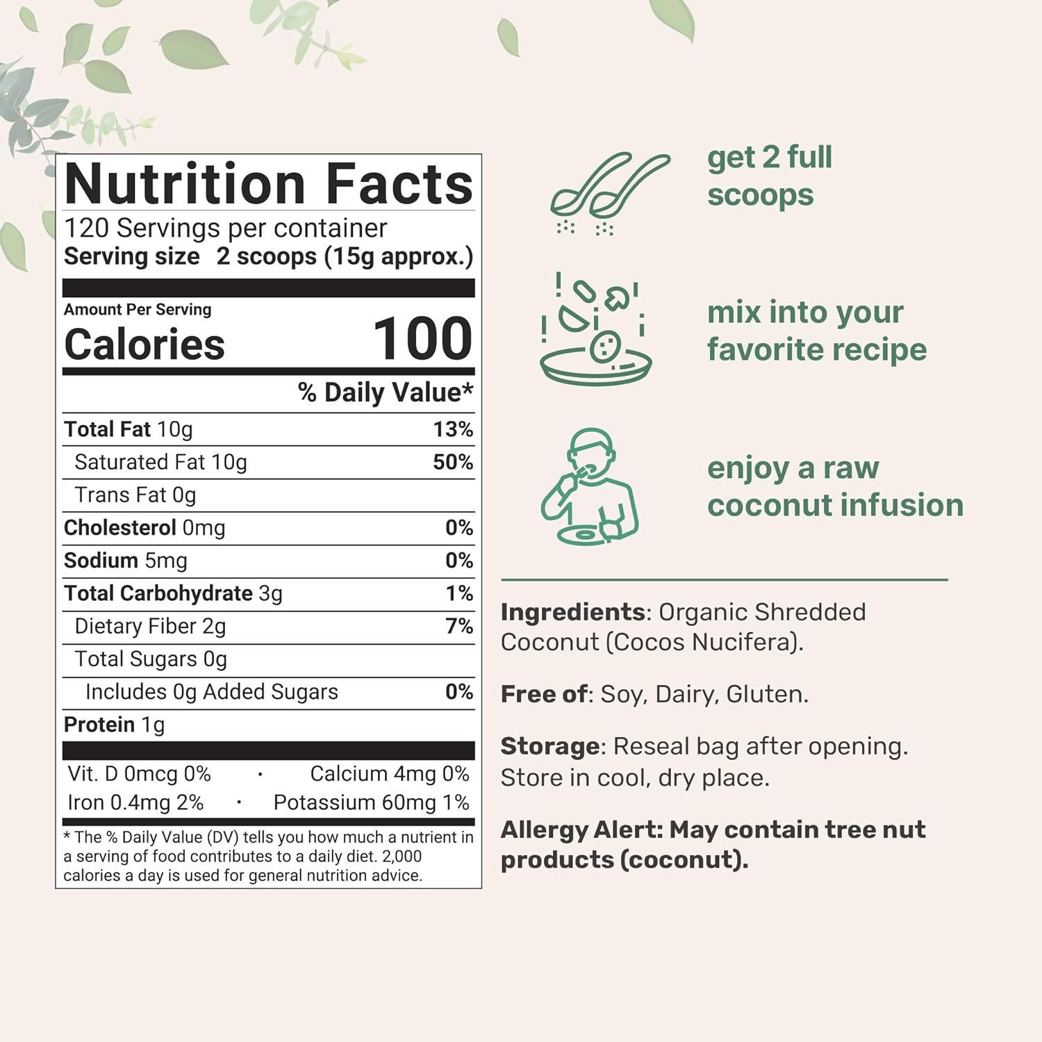 Micro Ingredients Organic Shredded Coconut Flakes, 4Lbs, Raw, Unsweetened Flavor gallery