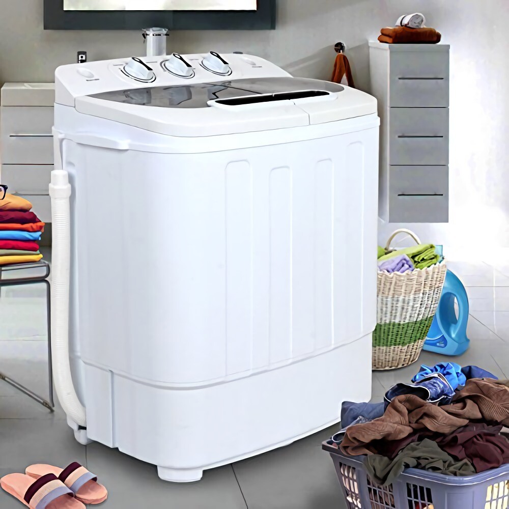 Portable Mini Wash Machine Compact Twin Tub 13lbs Top Load Washer Spin Dryer gallery