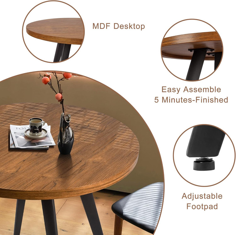 Round Dining Table, Small Dining Table for 2, 31.5" round Table, Mid-Century Mod gallery