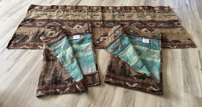 (3) Croscill Bear Mountain Unlined Tailored Valances 54x22 Inches gallery