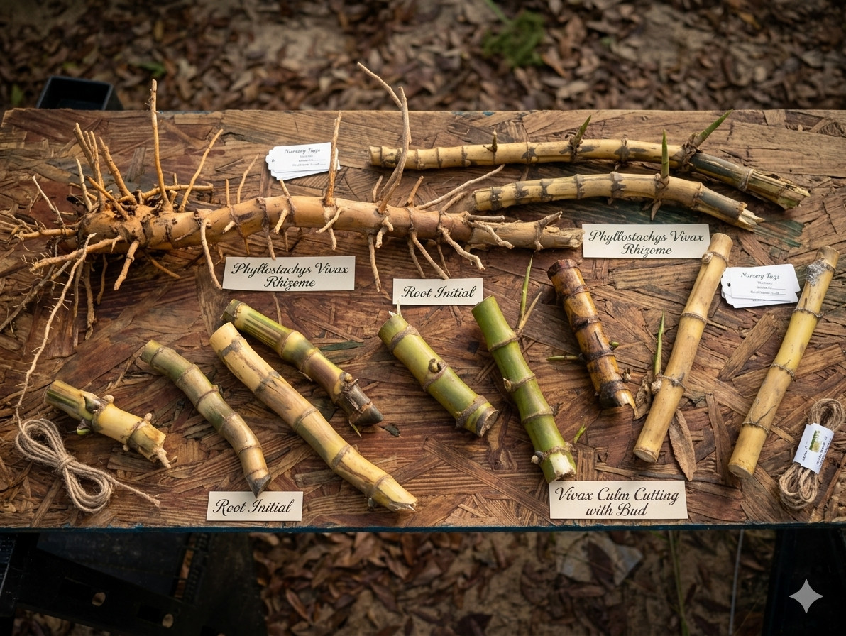 Phyllostachys Vivax LIVE Rhizomes - Chinese Timber Bamboo gallery