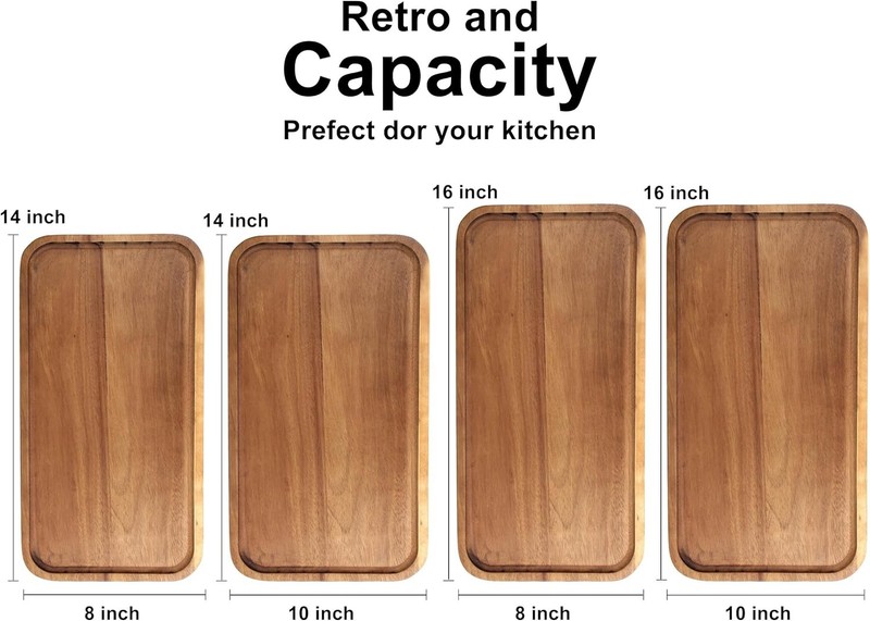 Rectangular Wooden Platters Long Charcuterie Boards Decorations 14 x 8 x 0.8 gallery
