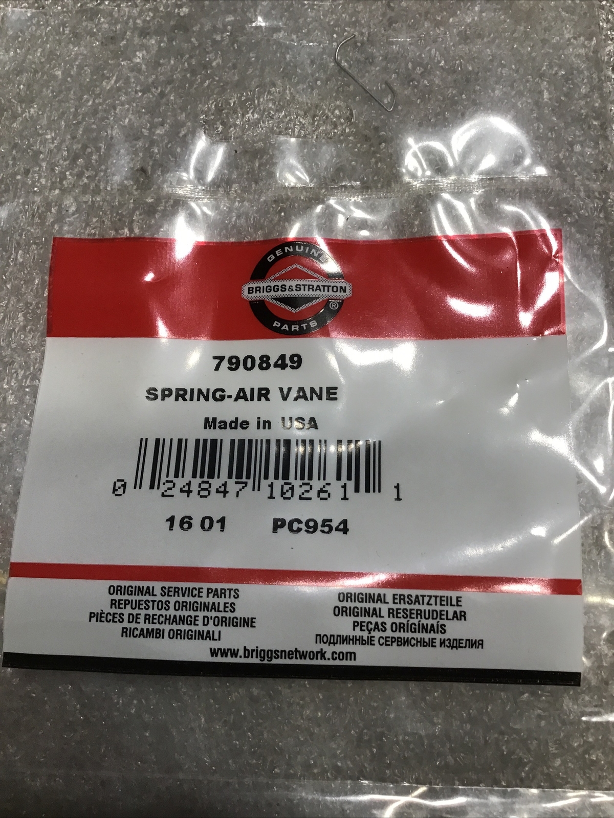 Briggs & Stratton 790849 Air Vane Spring Genuine OEM gallery