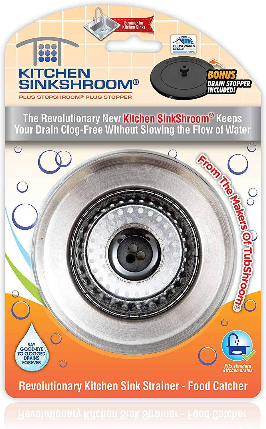 Kitchen SinkShroom Revolutionary Clog-Free Sink Strainer Basket with Stopper gallery