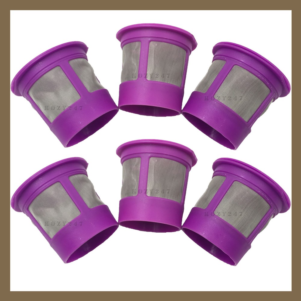 6 Keurig 2.0/1.0 Reusable Refillable Single Coffee Replacement Mesh Filter K-Cup