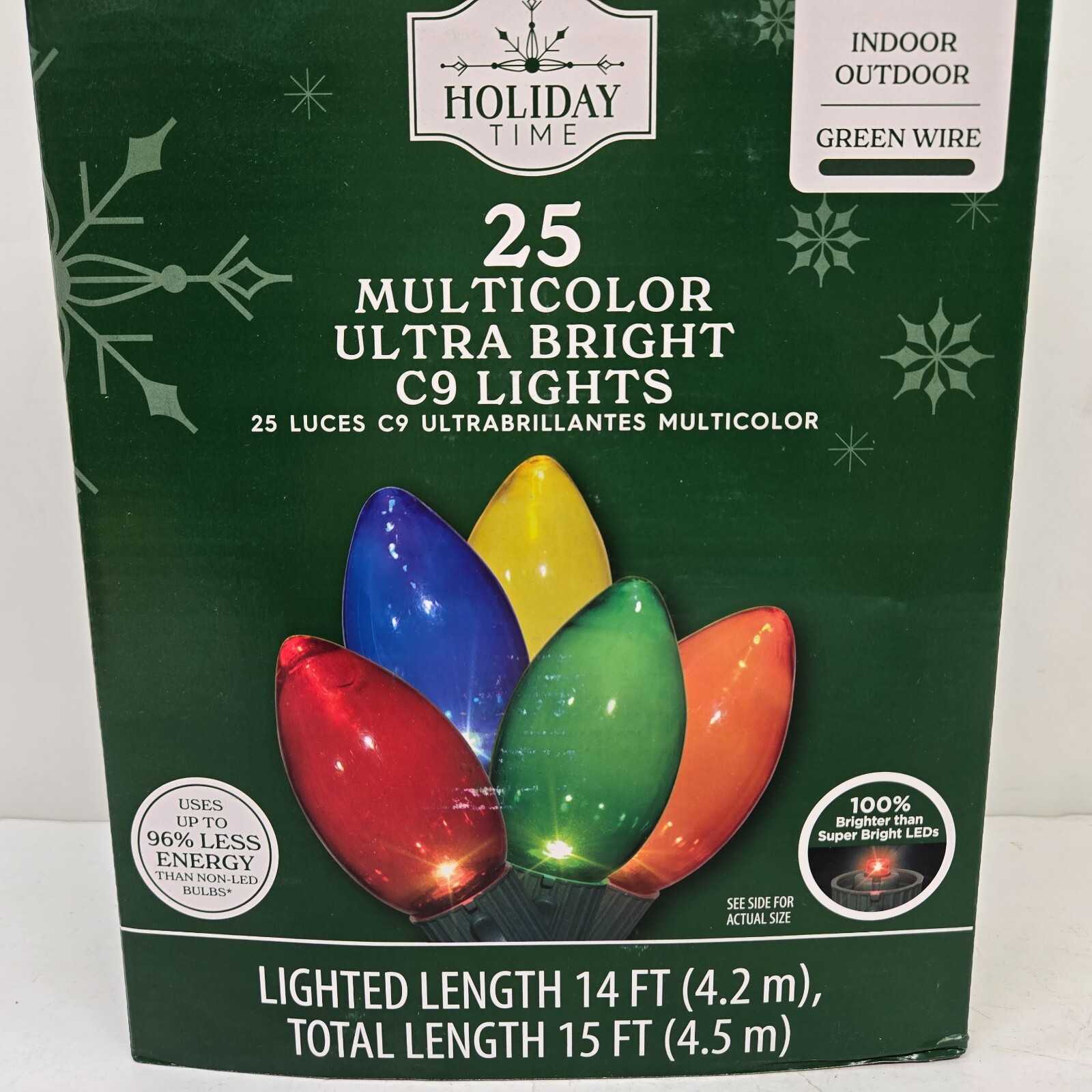 Holiday Time - 25 C9 Multicolor LED Ultra Bright Lights Green Wire Christmas gallery