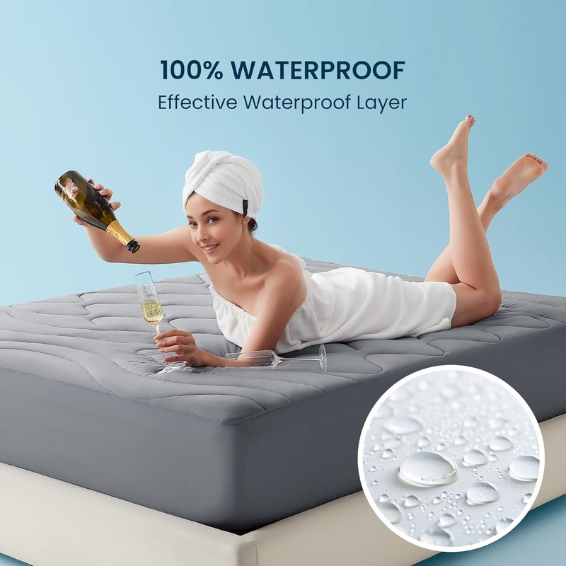 SLEEP ZONE Dual Layer 3 Inch Memory Foam Thick Mattress Topper, 2 inch Cooli... gallery