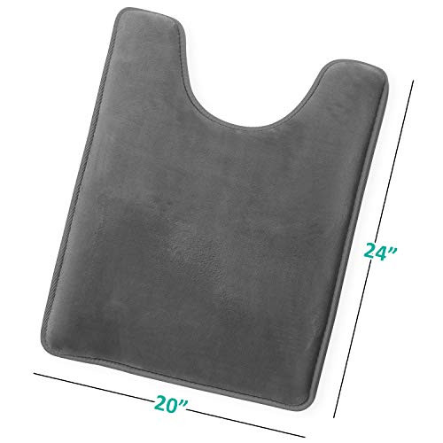 Bathroom Rugs, Velvet Memory Foam Bath Mat, Non-Slip, Solid Grey Contour gallery