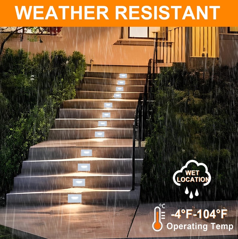 120V Dimmable LED Step Light 3-Pack 3000K Warm White Indoor/Outdoor gallery