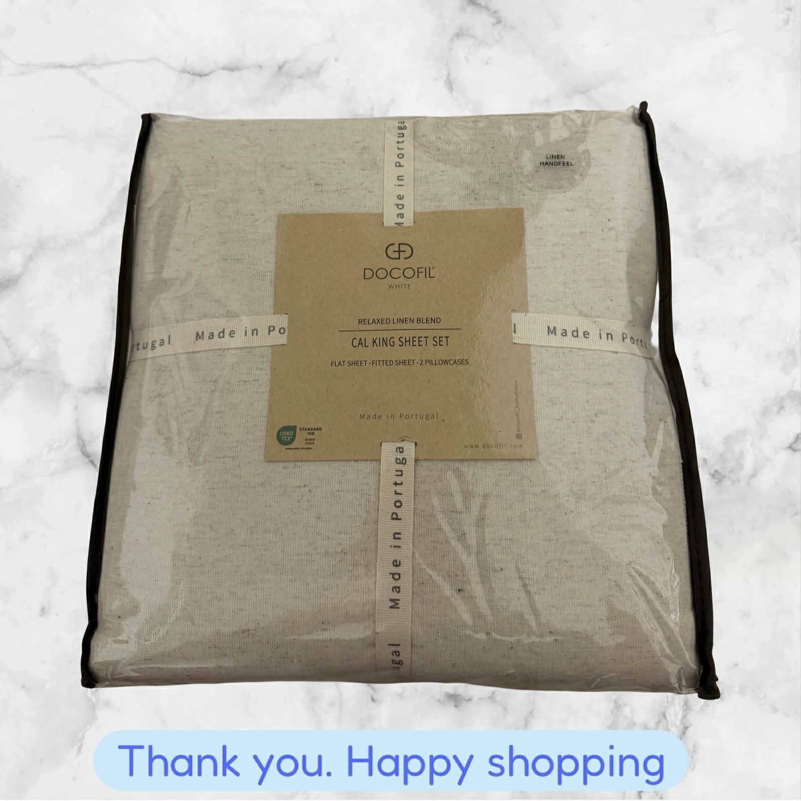 Docofil Cal King Sheet Set White New Portugal 100% Cotton NEW SHIPPING gallery