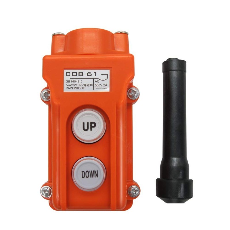 Durable Wall-Mounted Push Button Switch for Electric Hoists - Orange, Rated gallery