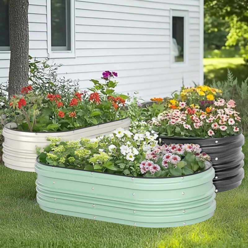 Workpro 2Pk 4X2X1Ft Galvanized Raised Garden Bed Set Rust Corrosion Protection gallery