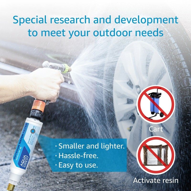 2 Pack AQUA CREST Inline Water Filter,Used for Car Washing,Window &Yard Cleaning gallery