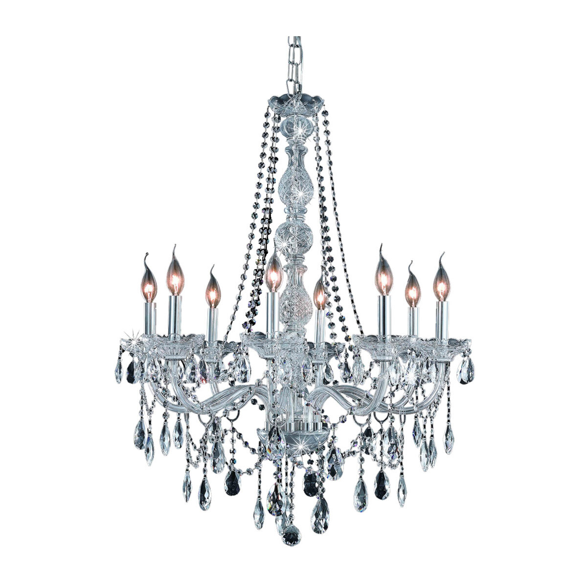 Crystal Chandelier 8 Light Fixture Chrome Dining Room Foyer or Kitchen Island gallery