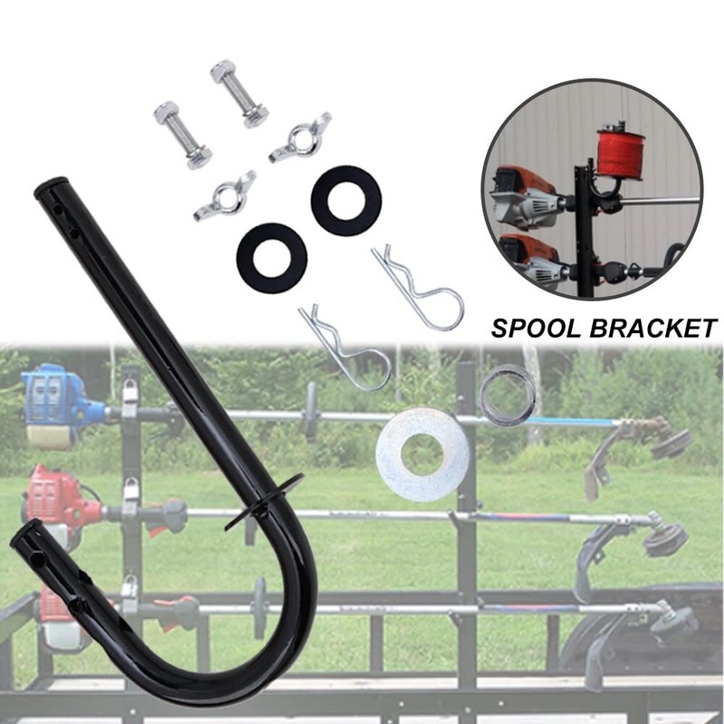3 Place Weedeater Edge Trimmer Rack For OPEN Landscape Trailer Lockable Steel gallery