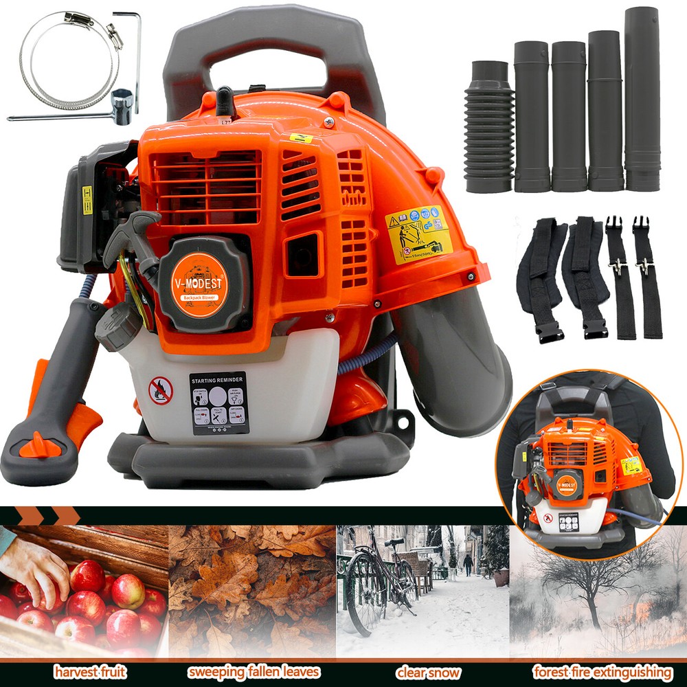 Backpack Leaf Blower Gas Powered Snow Blower 550CFM 190MPH 43CC 2-Stroke 1.7HP