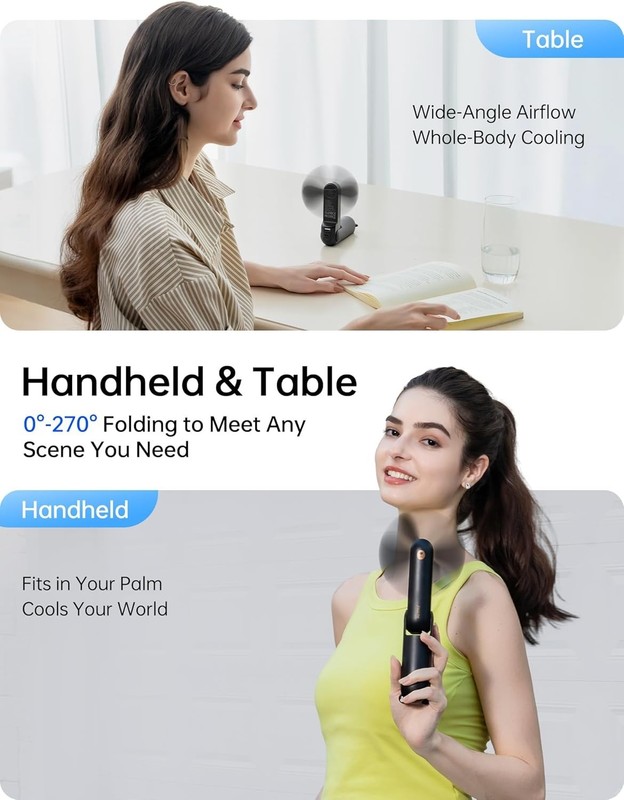 Handheld Fan 8 Plus: All-in-One Mini Fan with 37Hrs Cooling & 4500mAh PowerBa... gallery