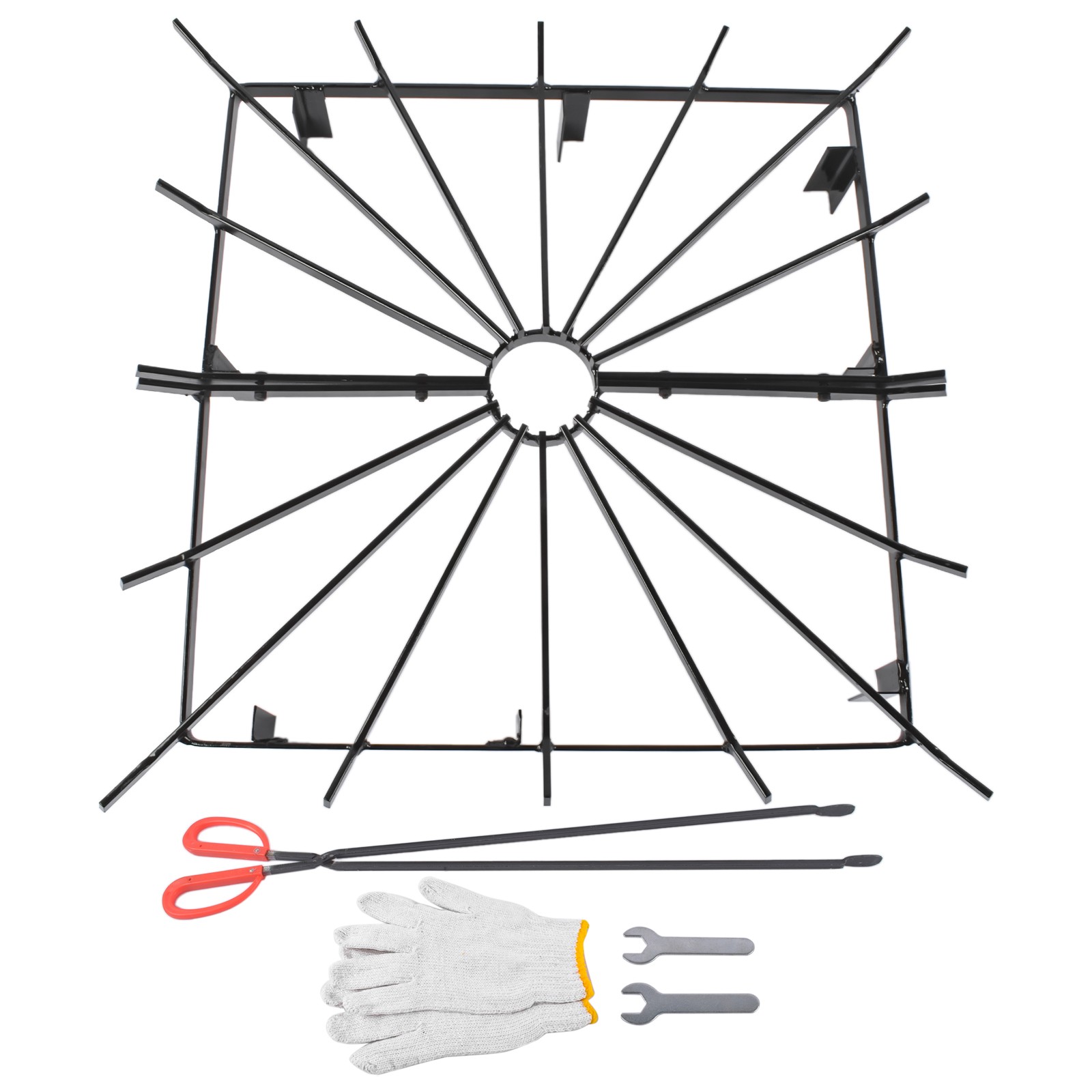 Super Heavy Duty Square Wheel Fire Pit Grate 20x20 to 36x36 Inch Universal Fit gallery