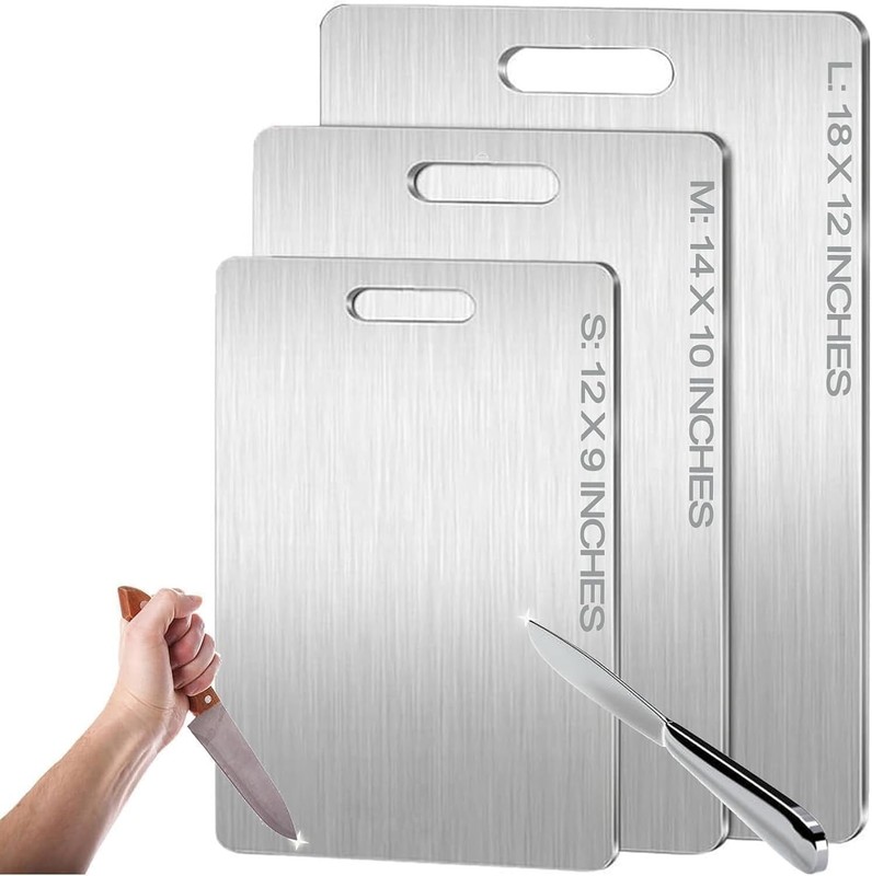 Durable Titanium Chopping Board - 12"L x 9"W, Double-Sided and Dishwasher Safe gallery
