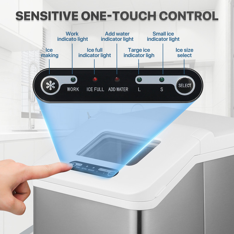 Countertop[SELF CLEANING]Cube Shape Ice Maker Machine 33lbs/24hrs w/Scoop+Handle gallery