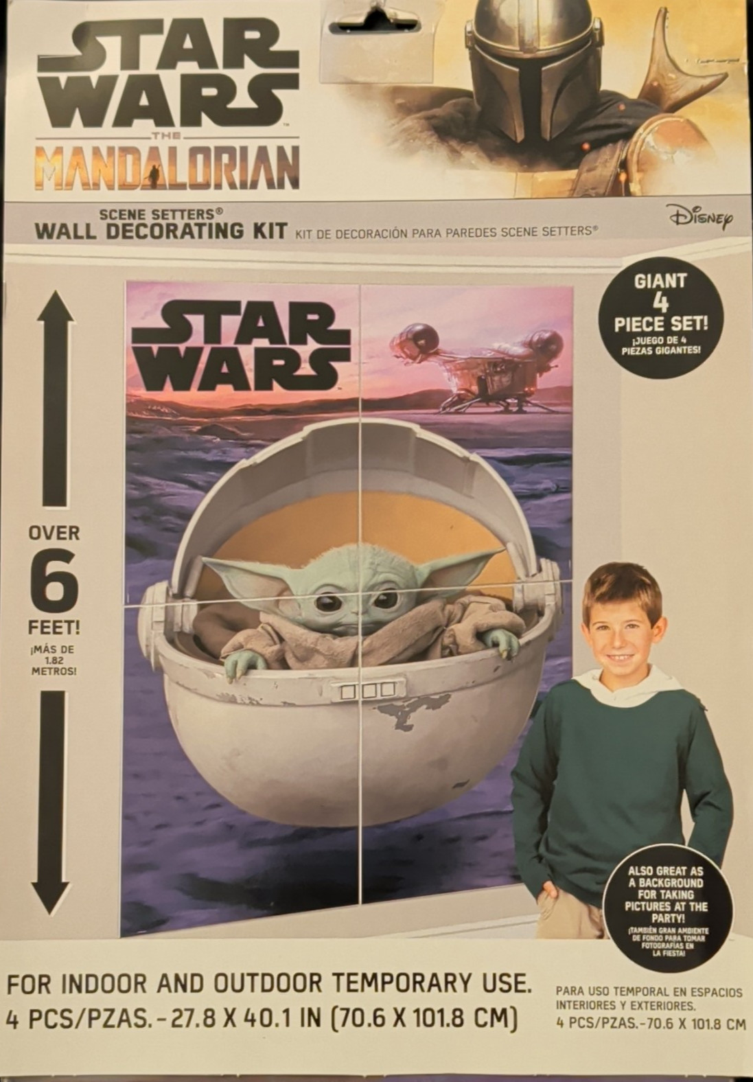 Star Wars The Mandalorian Scene Setter Wall Decor Kit 4pc 59in x 65in gallery