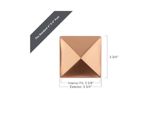 Deckorators 4-in x 4-in Copper Plastic Deck Post Cap gallery