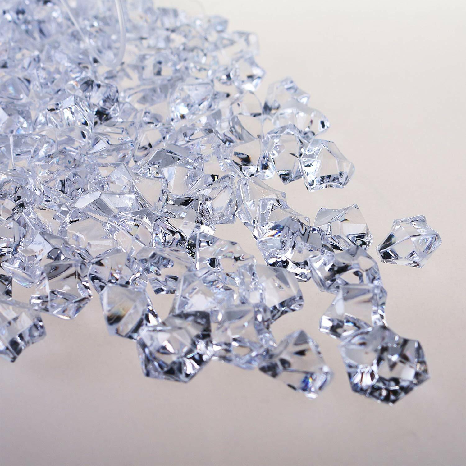 PMLAND Clear Acrylic Ice Rocks Crystals Cubes Gems 3lbs Bulk Bag for Table Decor gallery
