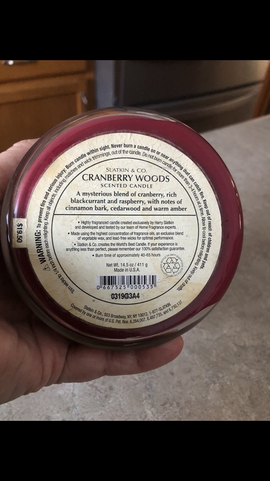 Bath & Body Works Slatkin Co Cranberry Woods 3 wick Candle 14.5 oz used once gallery
