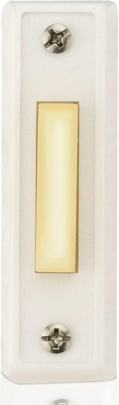 Durable Rectangular Lighted Doorbell Button - Easy Wall Mount Solution in White gallery