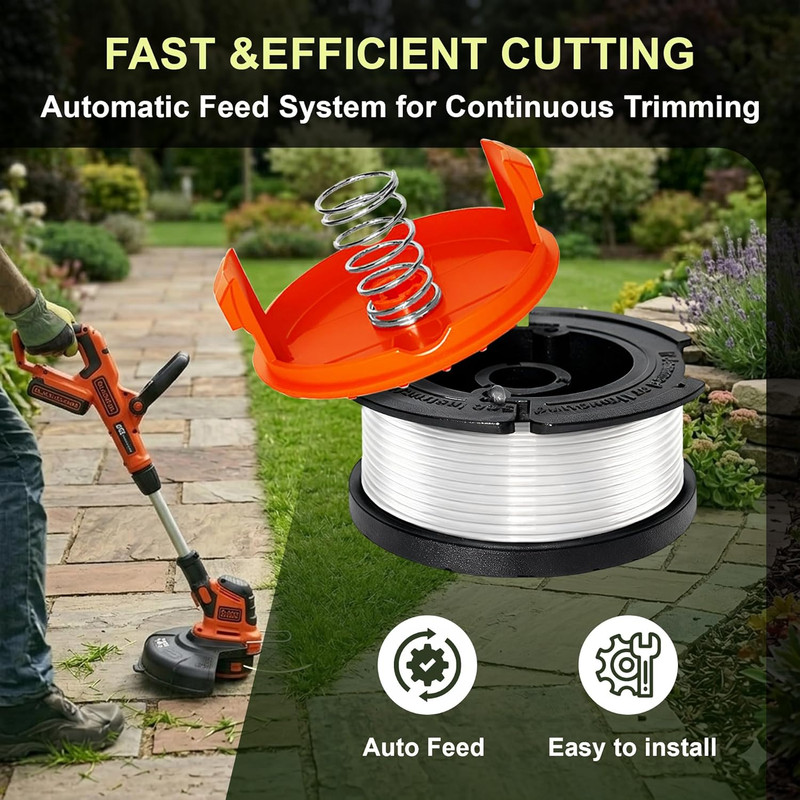 Weed Eater String 30Ft 0.065 for Black+Decker Trimmer Line 6 Spools 1 Cap gallery