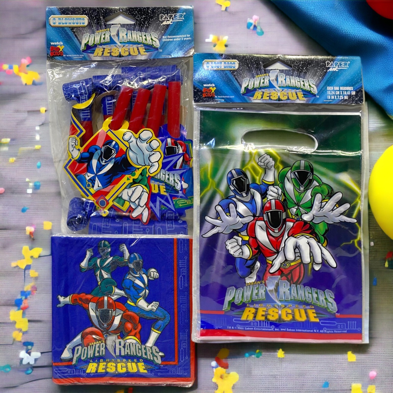 Vintage Power Rangers Lightspeed Rescue Goodie Bags Napkins Blowout Party Favors gallery