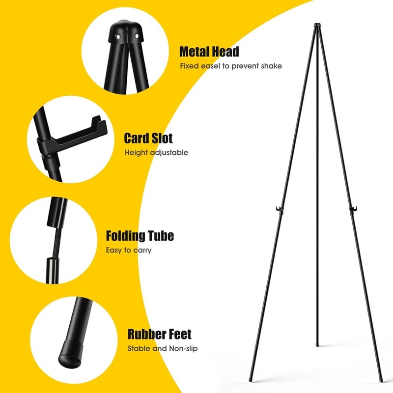 63" Foldable Tripod Display Easel Stand for Wedding Floor Display Show Painting gallery