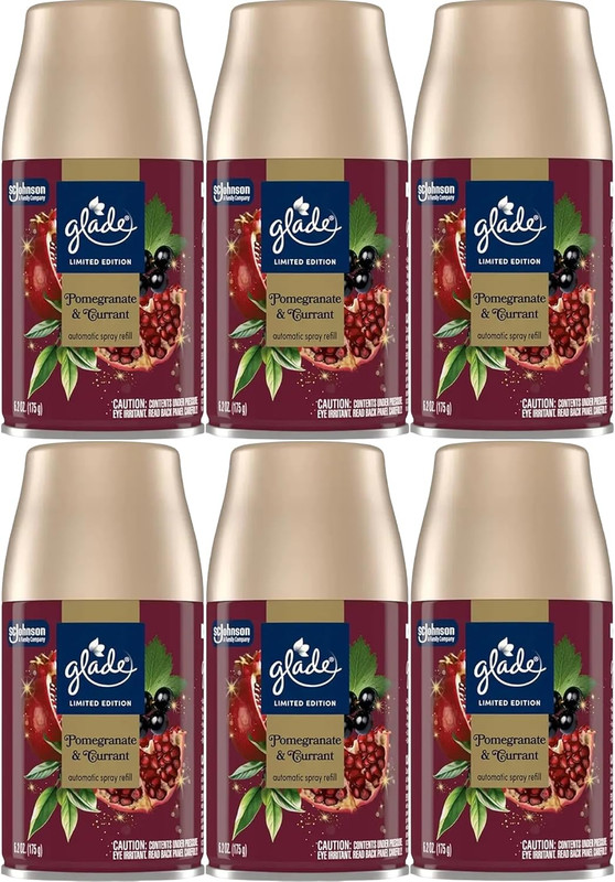 Automatic Spray Refill, Pomegranate & Currant, 6 Pack, Air Freshener Refill Can, gallery