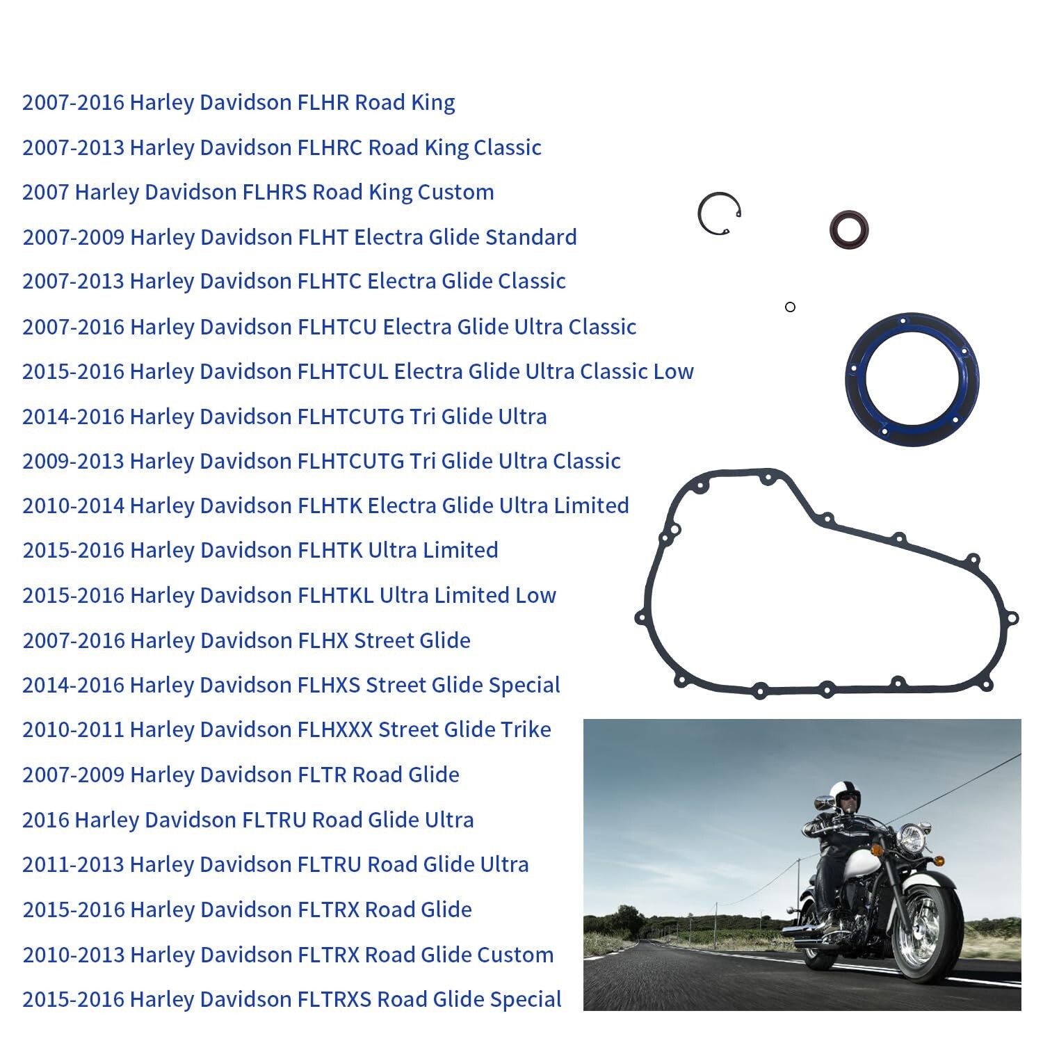 Primary Gasket Kit with Seal O-Ring Compatible for Harley Davidson Electra Glide gallery