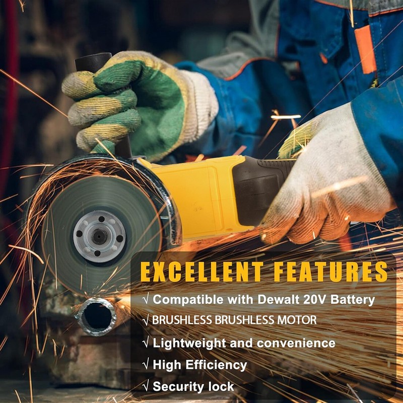 Cordless Angle Grinder Compatible Dewalt 20V MAX Battery 4-1/2" to 5" Brushless gallery
