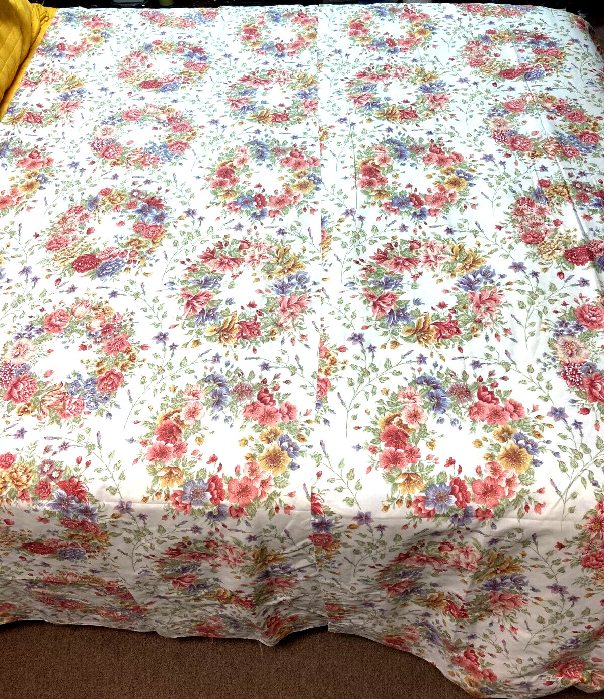 3 "Melissa" Curtain Panels Cottage Chic Floral Wreath Curtains Lined 40x 87 USA gallery