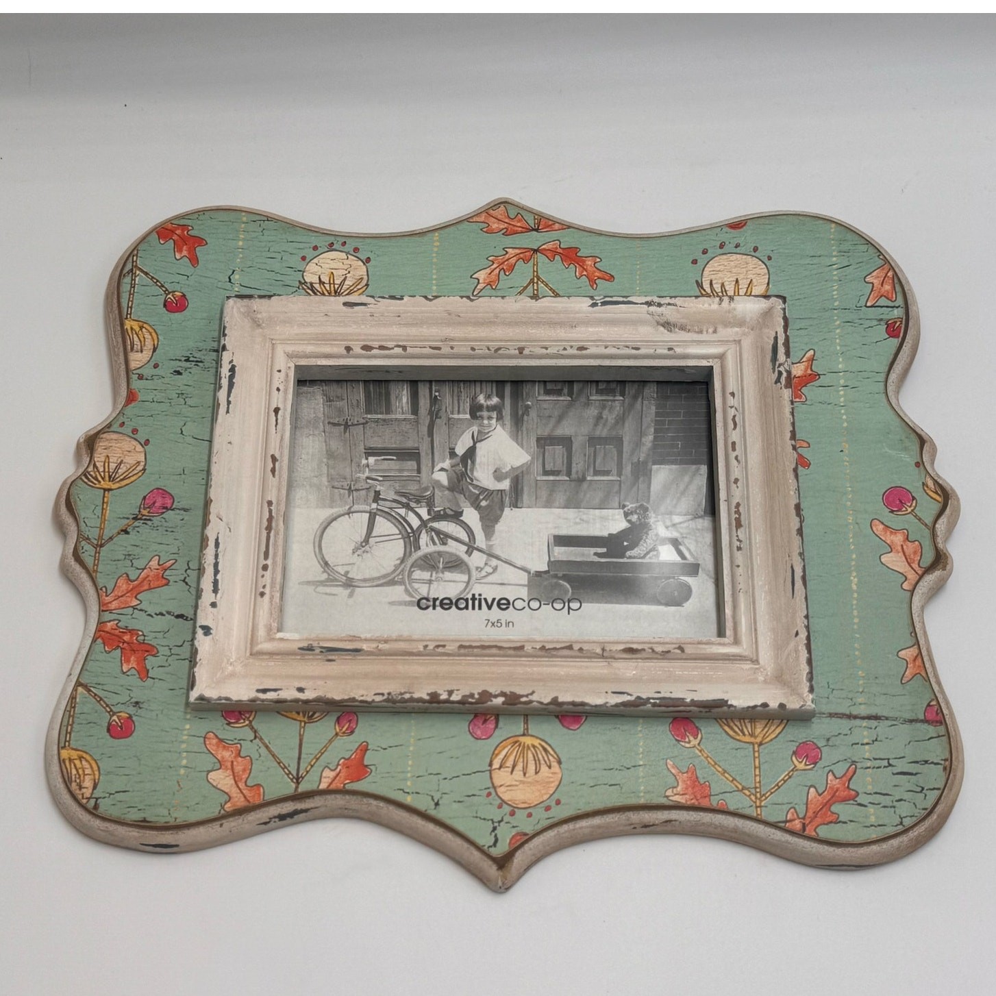 Creative Co-Op Floral Wall Picture Frame 7x5 Distressed Boho Cottage gallery
