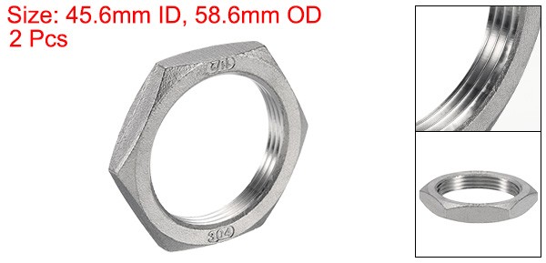 2 Pcs Cast Pipe Fitting Hex Locknut Nut G 1 1/2" Female Thread (DN40) gallery