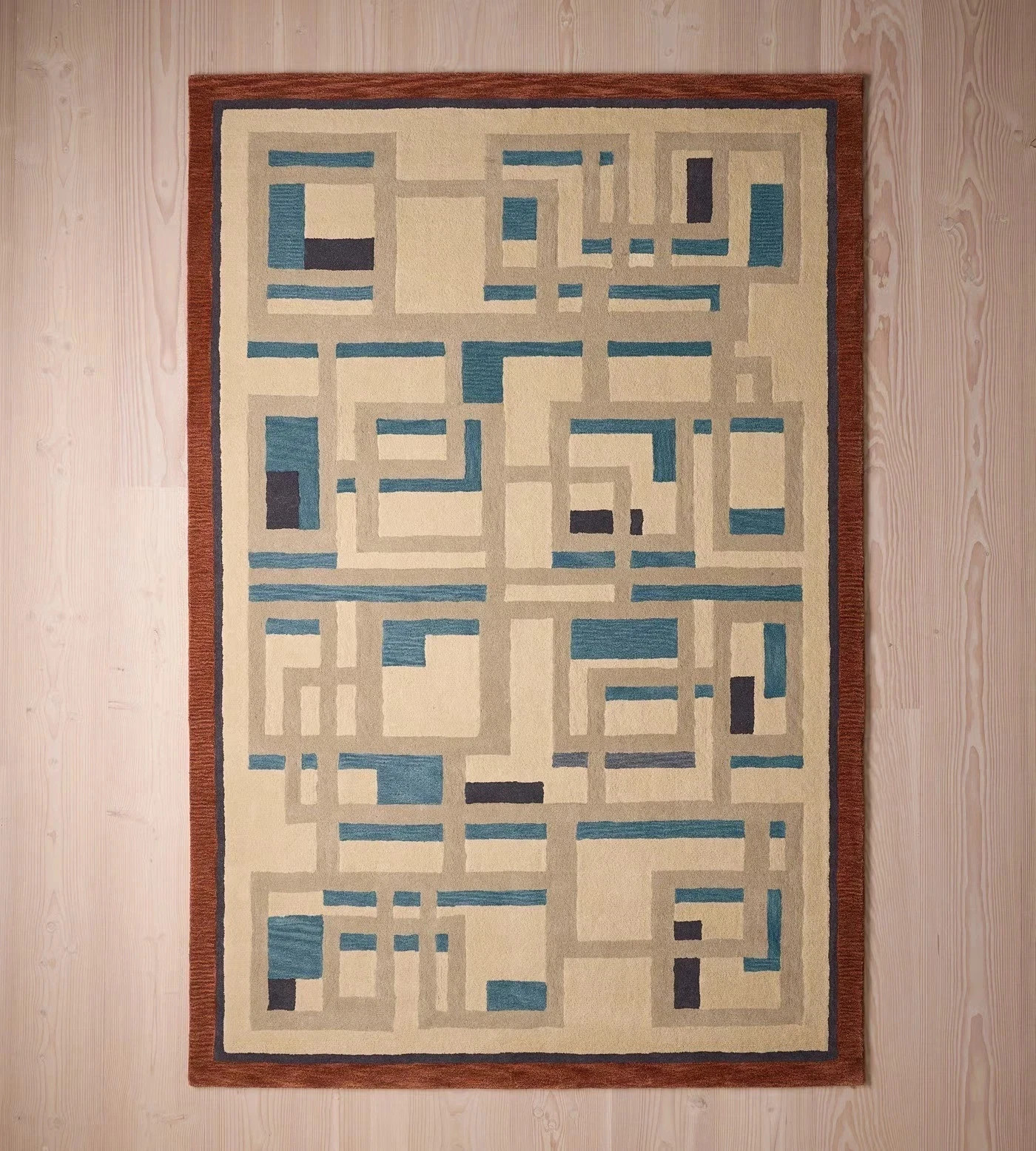Handmade Wool Area Rug | Modern Geometric Abstract Design Hand Tufted Carpet gallery