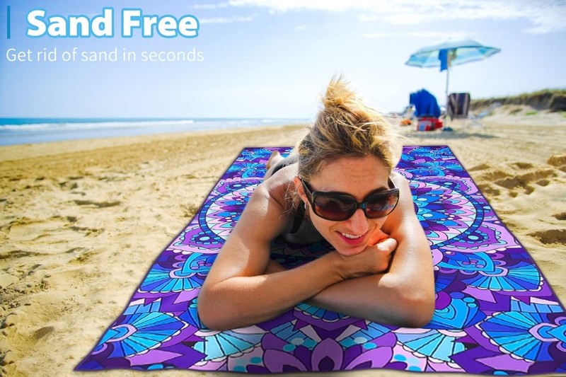 4 Pack Microfiber Thin Lightweight Beach 71"x32", 4 Blue and Tie Dye gallery