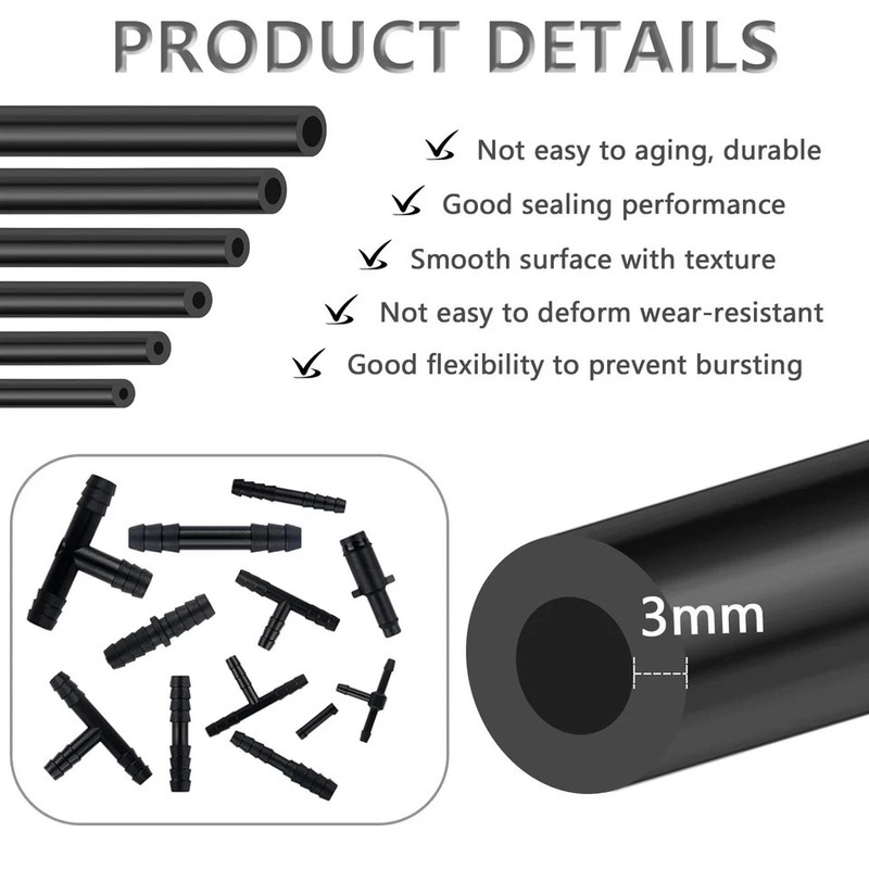 Multipurpose Vacuum Line Kit, 5Ft 6PCS 5 feet x 1/8 inch to 3/8 inch, 119PCS gallery