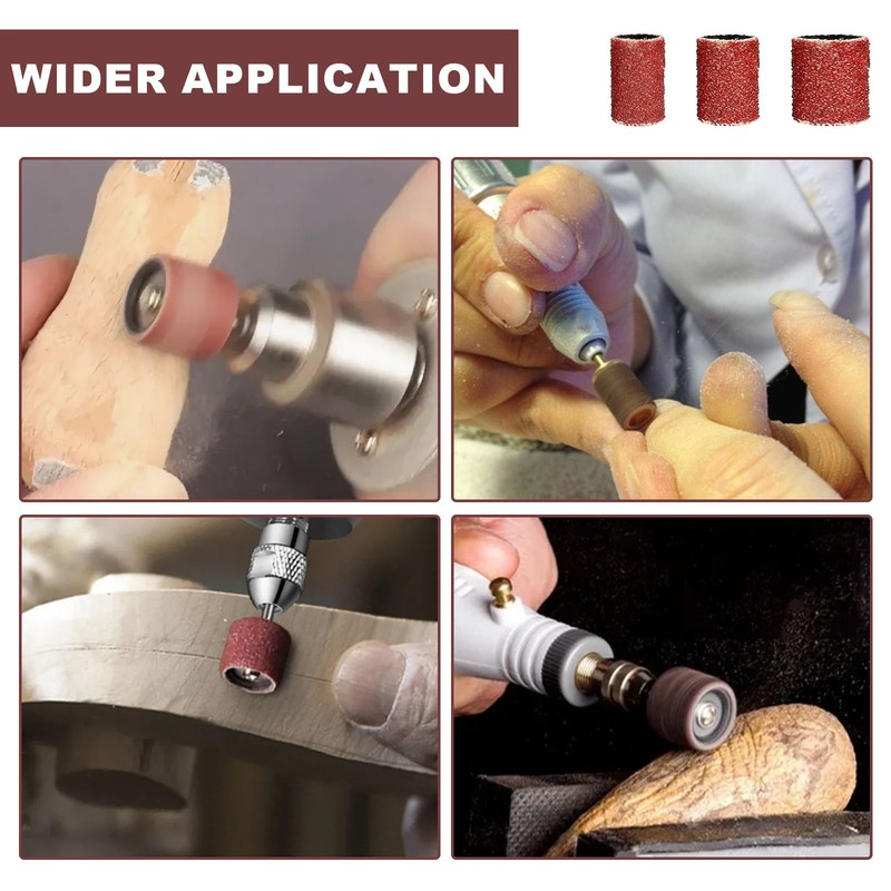 384 Pieces Sanding Drum Kit Sander Sleeves With Mandrels for Dremel Rotary Tool gallery