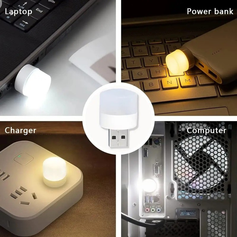 Mini USB LED Night Light Warm White Eye Protection Lamp for Laptop Power gallery
