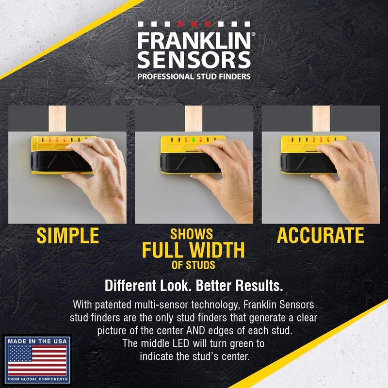 Franklin Sensors ProSensor M70 Stud Finder with 7-Sensors, Wood & Metal Stud Det gallery